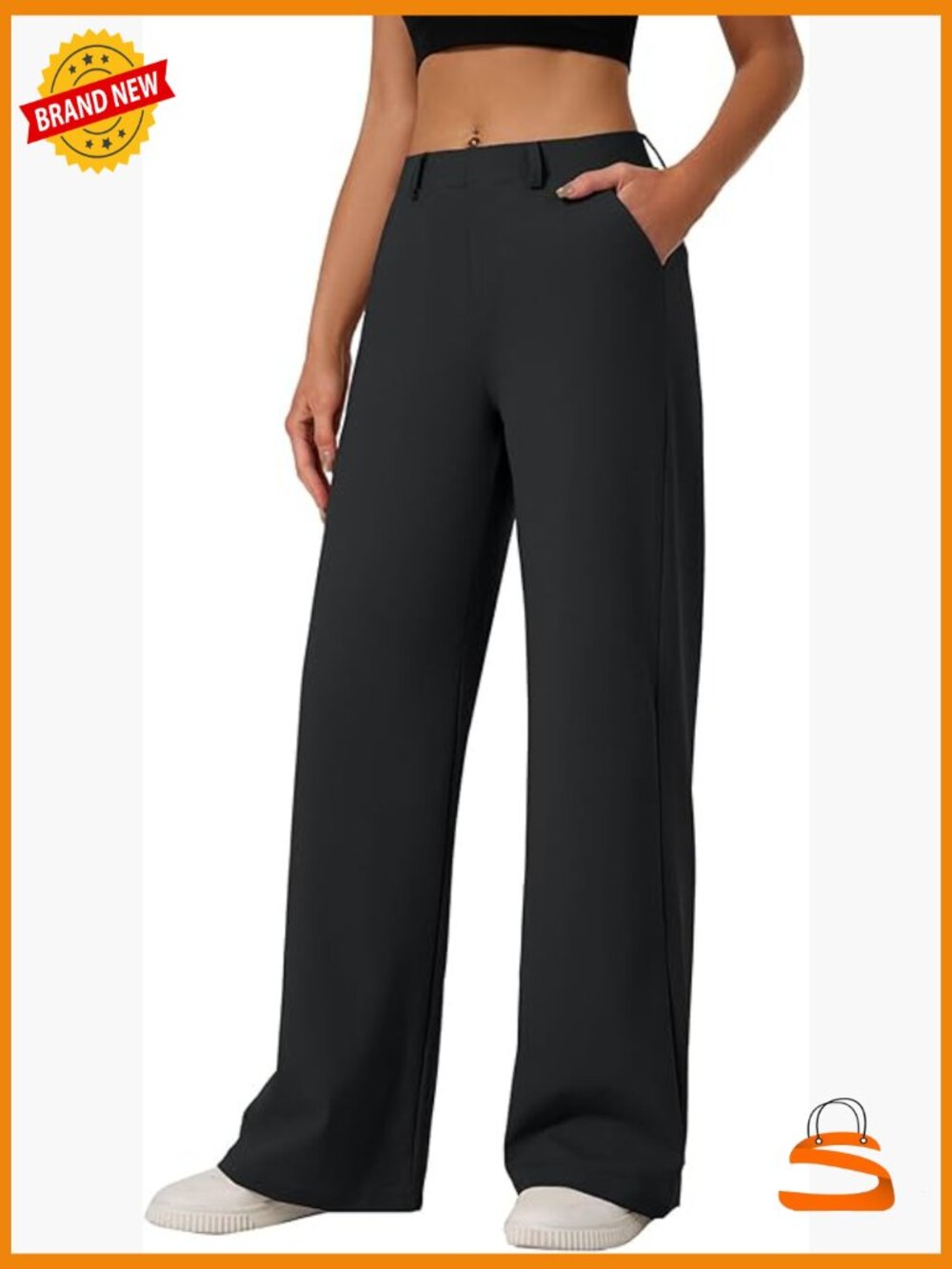 Wide Leg Dress Pants Work Slacks Trousers Pull On Petite Regular Tall Extra Tall